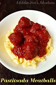 Hot toss in stonewall kitchen pepper jelly. Beef Pastitsada Meatballs A Kitchen Hoor S Adventures