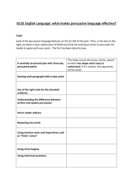 Persuasive Language Features Checklist Persuasion Language School Notes
