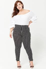 Black And White Striped Pants Forever 21 Product Name Plus Size Striped Ankle Pant Category Plus Size Main Price 19 9 Plus Size Swimsuits Plus Size Vintage Dresses Plus Size Fashion