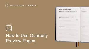 Each day follows a format: How To Use The Quarterly Preview Pages In The Full Focus Planner Official Tutorial Youtube