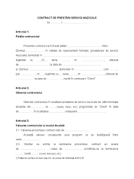 Obiectul contractului il constituie prestarea de catre prestator in favoarea beneficiarului a serviciilor de publicitate, in vederea promovarii produselor/serviciilor acestuia, conform optiunii sale prin: Contract De PrestÄƒri Servicii Muzicale