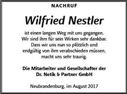 Nachruf Wilfried Nestler Nordkurier Anzeigen Trauer Traueranzeigen Trauerportal