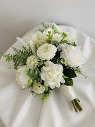 Artificial wedding bouquets that look so real, even though they are fake wedding bouquets. Boho Style White Ivory Bridal Bouquet White And Green Wedding Bouquet Rustic Bridal Bouquet Green Wedding Bouquet Rustic Bridal Bouquets Ivory Bridal Bouquet