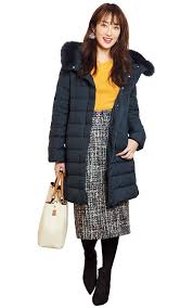 ツイードのタイトスカートは超使える 上品で華やか キレイめ通勤コーデの着回し術 和服 日本のファッション ダウン コート