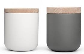 Keep sugar, flour, grains, and more safely sealed and stored in this set of three food canisters from le creuset. White Canisters With Wooden Lids Ideas On Foter