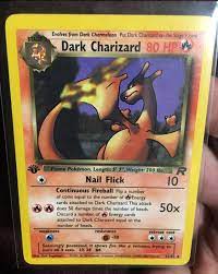 Maybe you would like to learn more about one of these? Rare 1st Edition Dark Charizard Oc Off Center He S One Of A Kind 21 82 Nm Condition Dark Charizard Charizard Cool Pokemon Cards