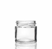 1 oz clear glass straight-sided round jar with 43-400 neck ...