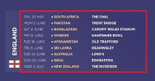 Check spelling or type a new query. England Cricket Team Schedule Of All Matches Of Icc World Cup 2019