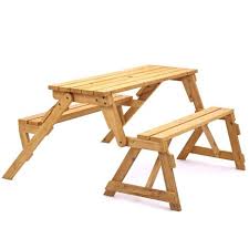 Easy to build in one weekend. 2 In 1 Convertible Folding Pub Picnic Table And Bench Seat With Parasol Hole
