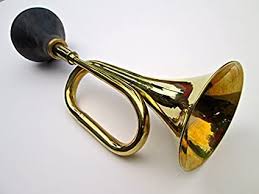 A horn is any of a family of musical instruments made of a tube, usually made of metal and often curved in various ways, with one narrow end into which the musician blows, and a wide end from which sound emerges. Small Brass Bulb Horn Amazon In Musical Instruments