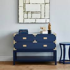 The Tansu Console Table In Navy Blue From Bungalow 5 Is Inspired By Classic Japanese Design A Tan Blue Console Table Blue Painted Furniture Blue Coffee Tables