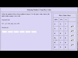 Ordering Numbers Using A Place Value Chart Virtual Manipulative