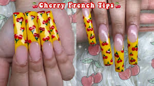 For these darling gyaru nails, paint your nails bright pink. Easy Way To Do French Tips Cherry French Tip Nail Art Creepy Reddit Stories Nail Tutorial Youtube