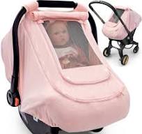 Baby Car Seat Cover for Summer,100% Organic Cotton Carseat Pink