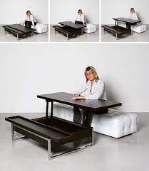 The table surface doubles as a tray. 15 Cool And Creative Multi Purpose Coffee Tables Convertible Furniture Home Furniture Furniture Design