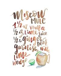 Handlettered Moscow Mule Recipe Etsy Moscow Mule Recipe Mule Recipe Moscow Mule