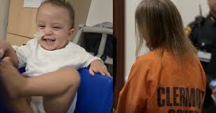 When the baby's mother went to pick her up, prosecutors said she found the  sitter covered in blood and vomit, standing over her injured daughter. The  baby allegedly could not be awakened.