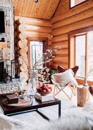 If Our Home Looked Like This Cozy Log Cabin We D Never Leave Cabin Living Room Modern Cabin Decor Log Cabin Rustic