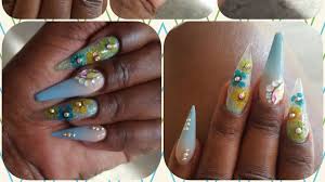 We just love the addition of a little sparkle. Watch Me Work My Sky Blue Acrylic Nails Youtube