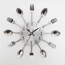 Pendule horloge cuisine murale en pl tre genre terre cuite 27 x 21 pendule de cuisine. Sliver Couverts Ustensiles De Cuisine Horloge Murale Cuillere Fourchette Horloge L Horloge 448 Achat Vente Horloge Pendule Soldes Sur Cdiscount Des Le 20 Janvier Cdiscount