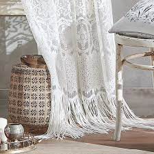 Boho Lace Poletop Ivory Curtains Lace Curtains Living Room Ivory Curtains Lace Curtains