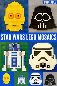 Printable Star Wars Mosaic Lego Patterns Homeschool Giveaways Lego Mosaic Lego Activities Star Wars Kids