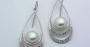 Qvc Honora Pearl And White Topaz Dangle Earrings Sterling Silver Honora Pearls Sterling Silver Earrings Earrings