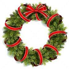 Christmas Wreath With Red Bow Christmas Wreaths Christmas Tree Graphic Christmas Card Crafts