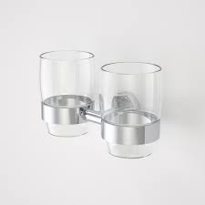 With a selection of styles to suit any setting, from bold tones to wooden designs and quirky shapes, you can store your brushes in style. Caroma Cosmo Double Toothbrush Holder Thrifty Bathrooms