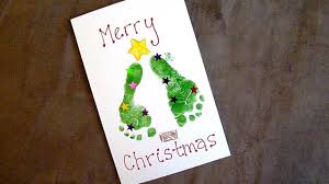 Oodles of inspiration for diy christmas cards perfect for home or the classroom!. Baby Holiday Craft Easy Footprint Christmas Cards Youtube