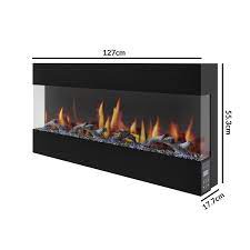 Authorized retailer · helpful sales center · free shipping options Amberglo Mirrored Electric Wall Mounted Fire In Black 50 Inch Agl016 Appliances Direct
