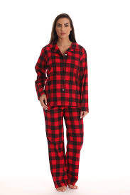 Just Love Women's Flannel Pajama Set - Cozy Lounge Wear, Long Sleeve Button  Jammies (Buffalo Plaid Red, 3X) - Walmart.com