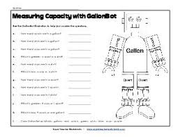 W13 Gallonbot Capacity Worksheets Gallons Quarts Pints