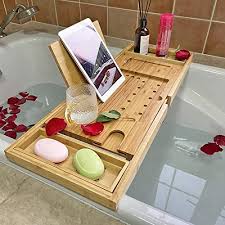 Check spelling or type a new query. Simhoo Wide Bamboo Bath Caddy Tray Wooden Bathtub Adjustable Holder Organizer For Glass Soap Notepad Mobile Bathroom Toiletries Removable Boards With Non Slip Extendable Sides Nature Pricepulse