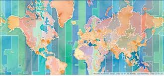 Stamen Watercolor Basemap Under Time Zones In A Cartodb Map By Sarah Cordivano Http Scordivano Cartodb Com Viz F55a3268 0c29 11e3 827e 5fd91394b353 Public M