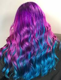Bright purple on the top and dark blue on the bottom create a magnificent image. 34 Stunning Blue And Purple Hair Colors