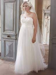 Dot Tulle Empire Waist Dress David S Bridal 449 Five Plus Size Wedding Dresses For 500 Wedding Gown Styles Wedding Dresses Plus Size Plus Size Wedding Gowns