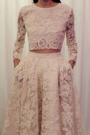 40 Totally Chic Wedding Dress Separate Ideas For Unique Brides Wedding Party Piece Prom Dress Wedding Dress Separates Long Sleeve Lace Dress