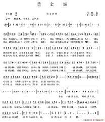 黄金城俏瞳张磊和声祝云英歌谱简谱