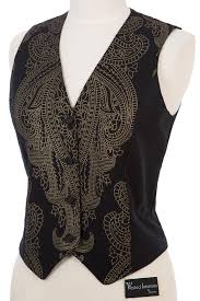 Black And Gold Paisley Vest Black Smooth Raw Silk Vest With Gold Paisley Designer Panels With Images Black Cotton Cotton Vest Paisley