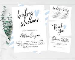Boy Baby Shower Simple Boy Baby Shower Invite Modern Baby Etsy In 2021 Simple Baby Shower Invitations Baby Shower Invitations For Boys Baby Shower Invites For Girl
