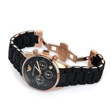 Armani women's watches provide effortless style. Emporio Armani Ladies Watch Ar5906 Rosegold Black Certificate New Original Ebay