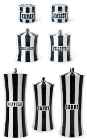 Black And White Striped Kitchen Canisters Jonathan Adler Jonathan Adler Design Design Inspiration