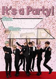 Birthday Card Printable Free Bts Happy Birthday Party Invitations Boy Party Invitations Bts Birthdays Printable Birthday Banner