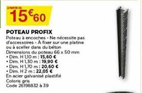 Support poteau a fixer 7 x 7 4,75 €. Offre Poteau Profix Chez Bricomarche