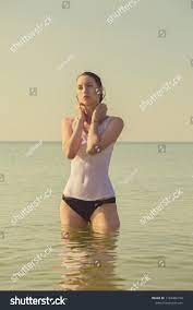 Beautiful Young Woman Transparent Wet Shirt Stock Photo 1164466150 |  Shutterstock