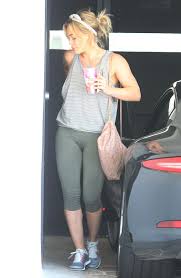 Looks like a heart wearing spandex ^^. Hilary Duff In Tight Spandex Out In Los Angeles Hawtcelebs