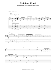Chicken Fried by Zac Brown Band Sheet Music for Guitar Tab (Single Guitar)  at Sheet Music Direct