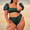 Black plus size swimsuit models. 3