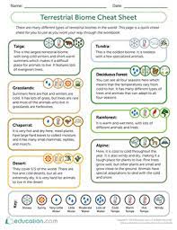 Some of the worksheets displayed are biome organism matching game, biome survival activity short moser, food 4 yr 9 geography work 1, name the tropical rainforest, ecosystems and biomes, desert biome work. Terrestrial Biome Cheat Sheet Worksheet Education Com